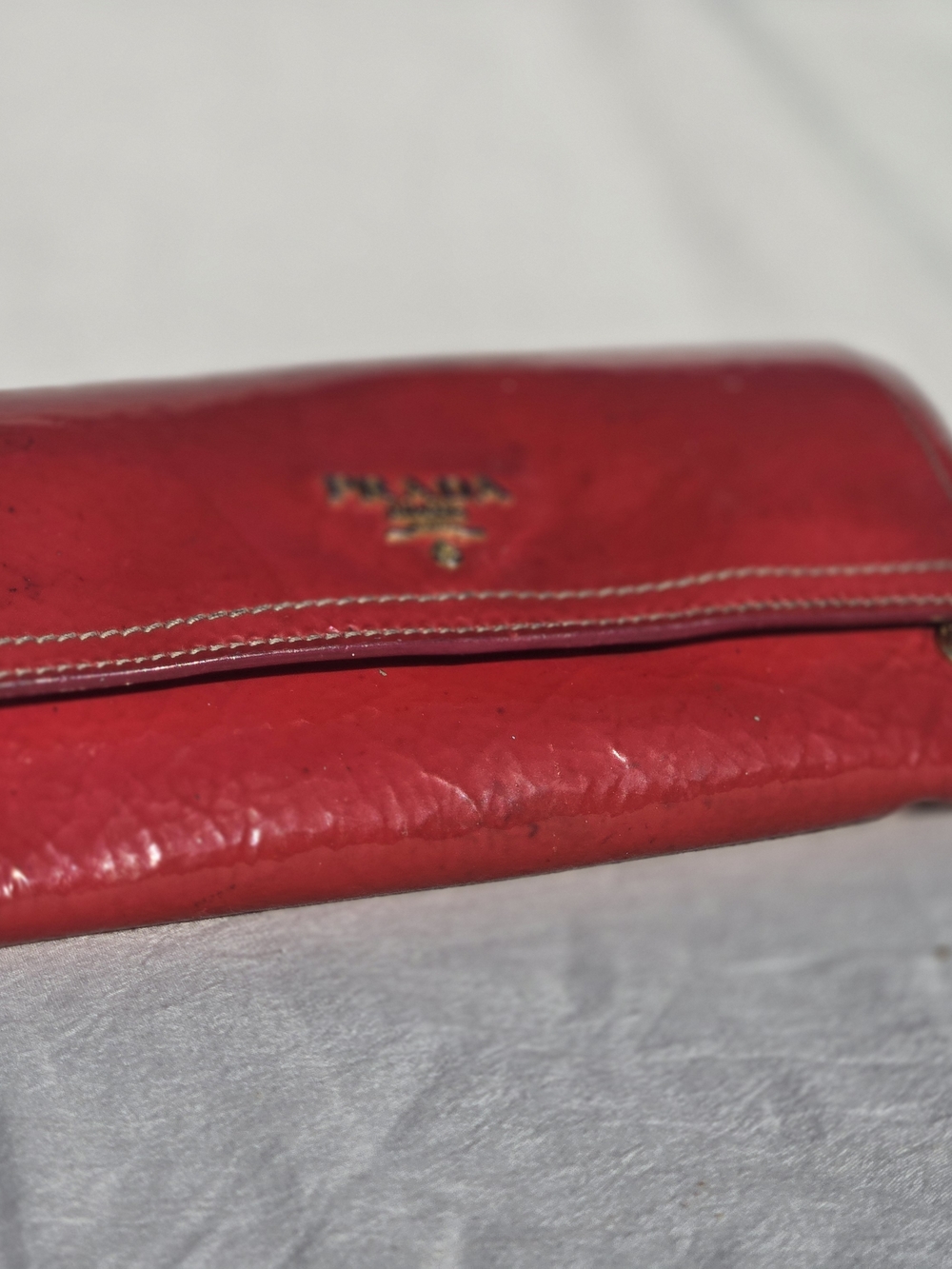 Prada Dark Pink Patent Leather Clutch Wallet - Picture 2 of 12